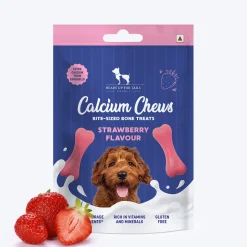 HUFT Calcium Chews Bite-Sized Bone Treats For Dog - Strawberry Flavour - 200 gm