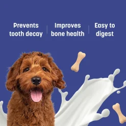 HUFT Calcium Chews Bite-Sized Bone Treats For Dog - Milk Flavour - 200 gm