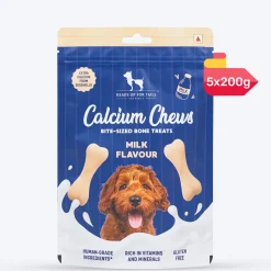 HUFT Calcium Chews Bite-Sized Bone Treats For Dog - Milk Flavour - 200 gm