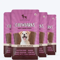 HUFT Chewbarks Dog Soft Chew Strips Treats - Grilled Duck - 30 gm