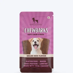 HUFT Chewbarks Dog Soft Chew Strips Treats - Grilled Duck - 30 gm