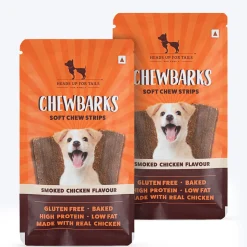 HUFT Chewbarks Smoked Chicken Soft Chew Strips Treat For Dogs - 30g