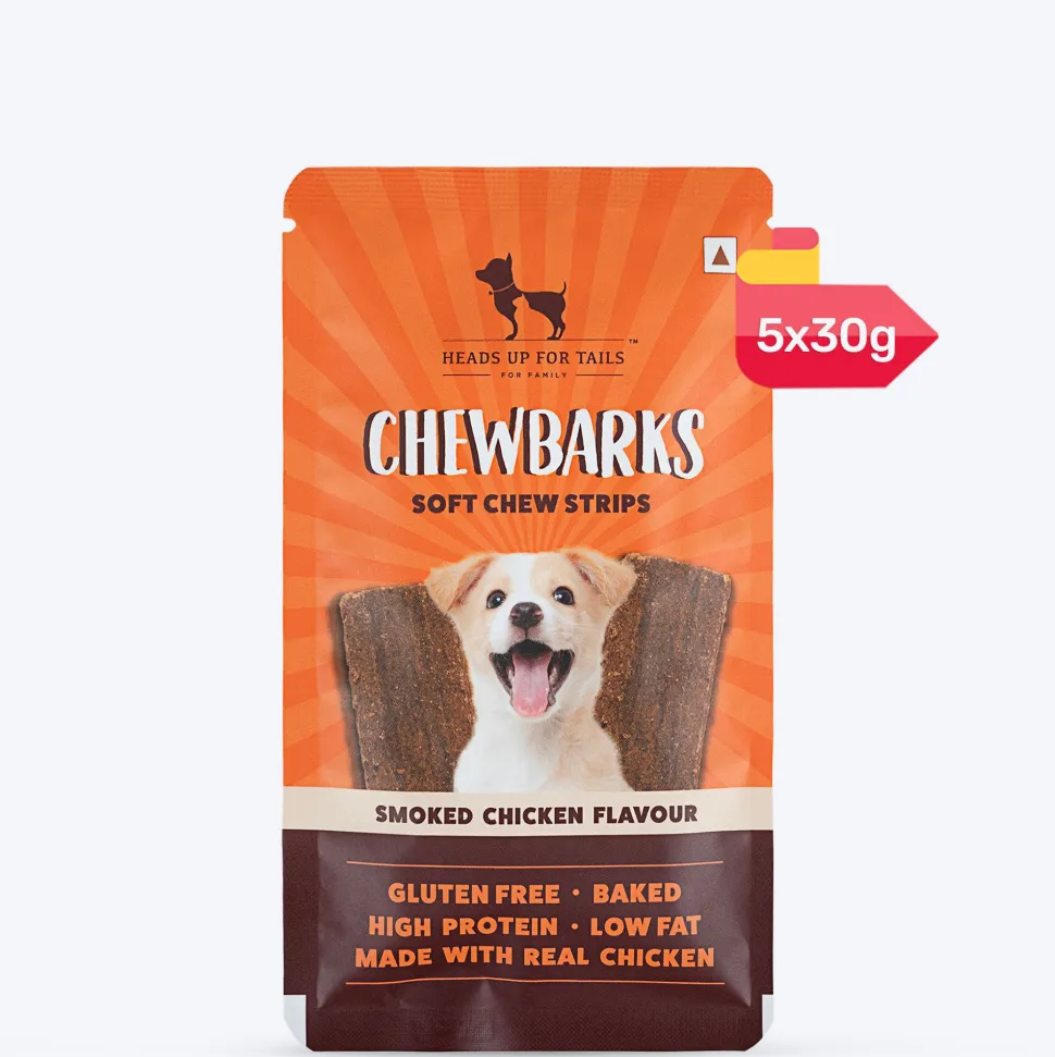 HUFT Chewbarks Smoked Chicken Soft Chew Strips Treat For Dogs - 30g