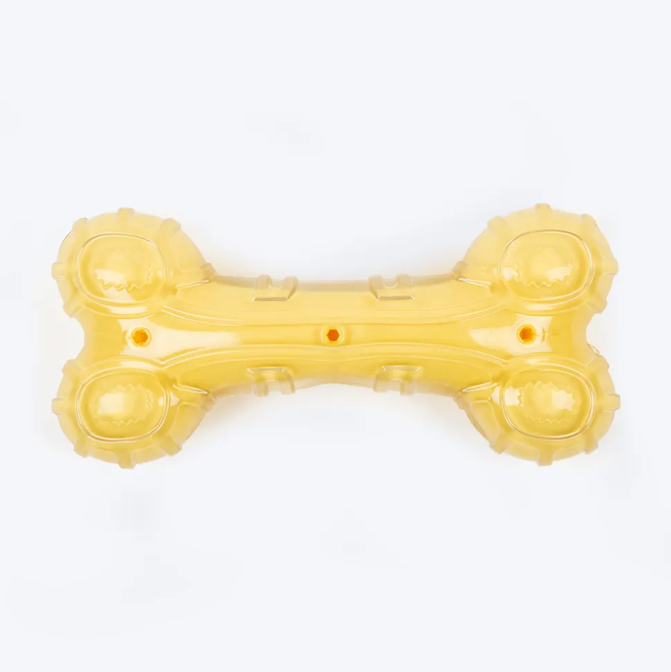 HUFT Chewtastic Chomp Champ Bone Chew Toy For Dog - Yellow