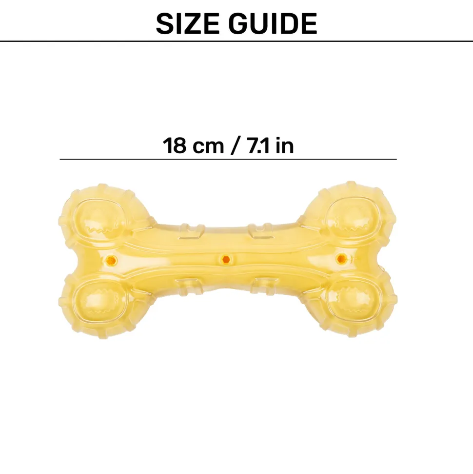 HUFT Chewtastic Chomp Champ Bone Chew Toy For Dog - Yellow