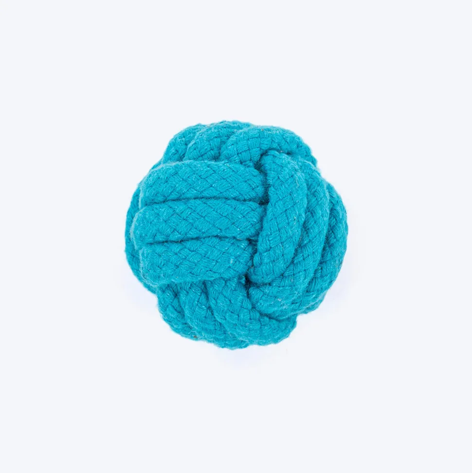 HUFT Classic Knotted Rope Ball Toy For Dog - Blue