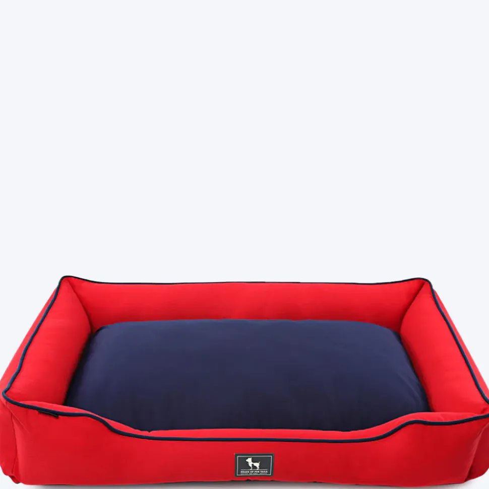 HUFT Classic Lounger Beds For Dogs - Red & Navy