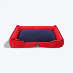 HUFT Classic Lounger Beds For Dogs - Red & Navy
