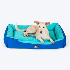HUFT Classic Lounger Dog Bed - Blue & Turquoise