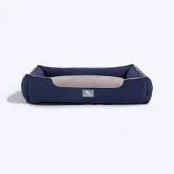 HUFT Classic Lounger Dog Bed - Grey & Navy