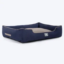 HUFT Classic Lounger Dog Bed - Grey & Navy