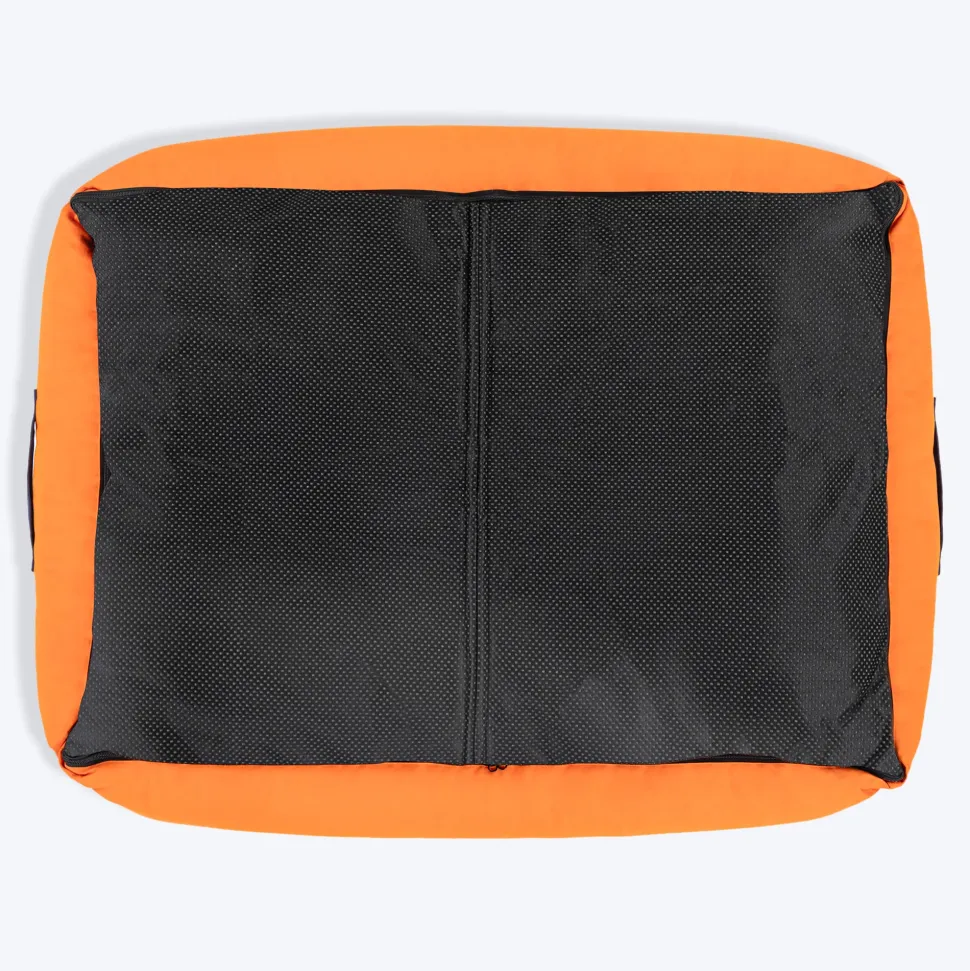 HUFT Classic Lounger Dog Bed - Orange & Blue