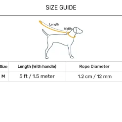 HUFT Classic Rope Leash For Dog - Neon Green - M - 5 ft