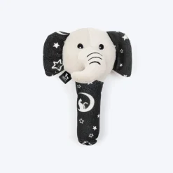 HUFT Crinkly Elly Squeaky Plush Toy For Small Dog - Black