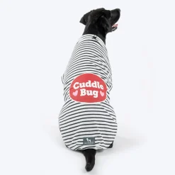 HUFT Cuddle Bug Striped T-Shirt For Dog - Black & White