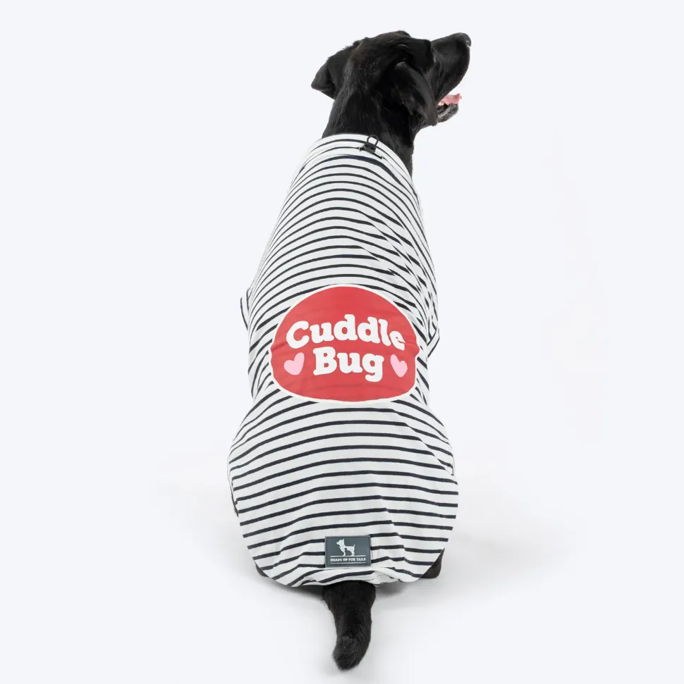 HUFT Cuddle Bug Striped T-Shirt For Dog - Black & White