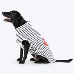HUFT Cuddle Bug Striped T-Shirt For Dog - Black & White