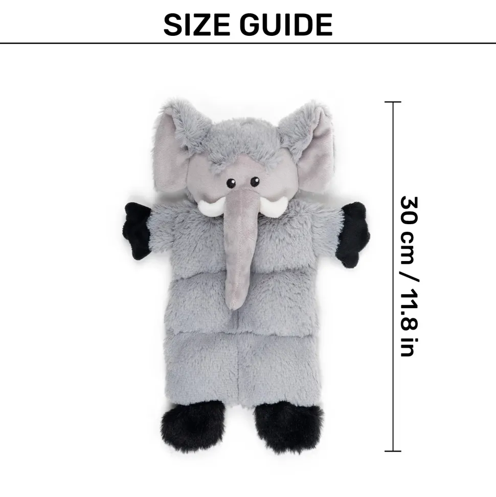 HUFT Cuddlephant Squeaky Plush Toy For Dog - Grey