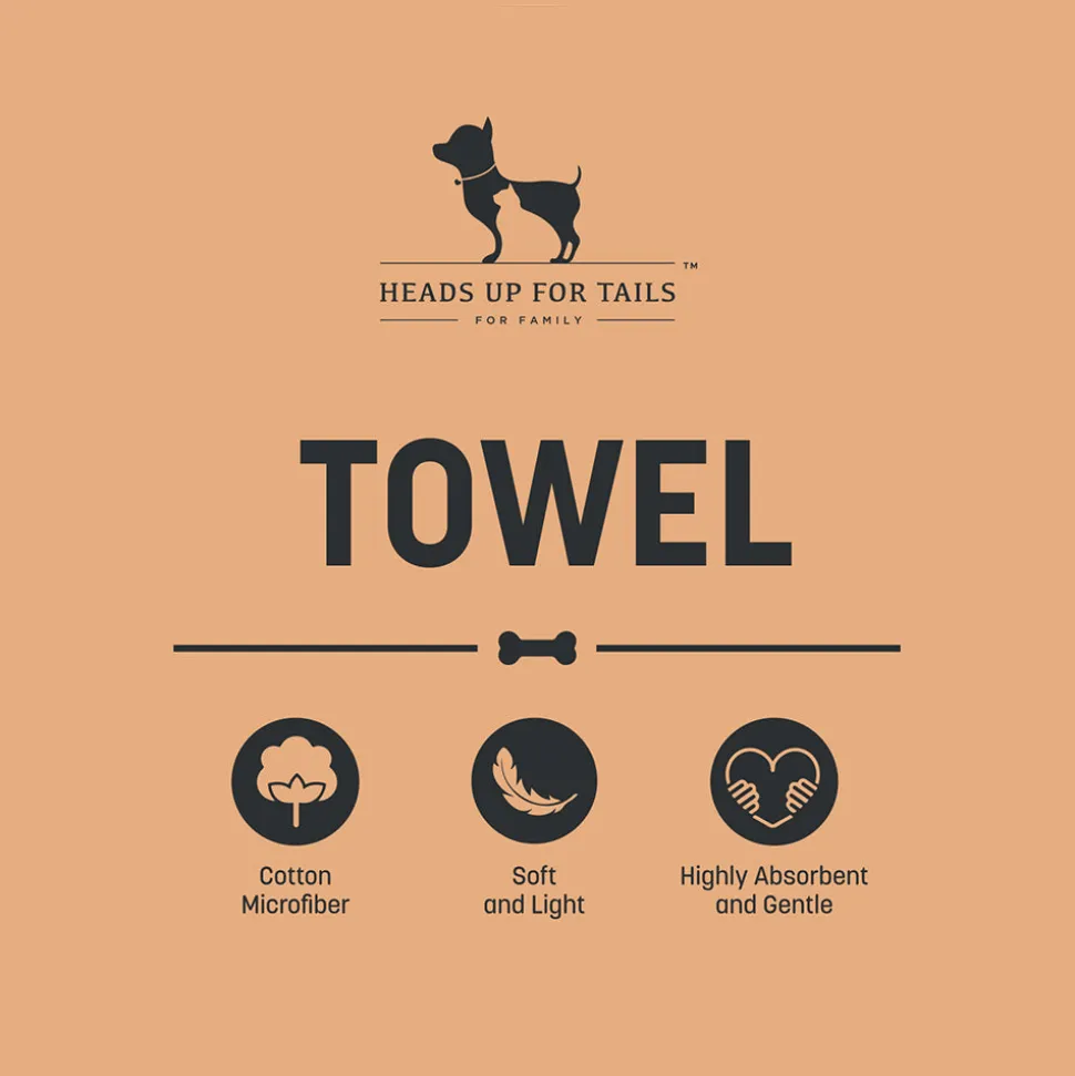 HUFT Cutest Microfibre Towel For Dogs & Cats - Light Blue
