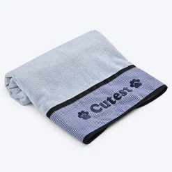 HUFT Cutest Microfibre Towel For Dogs & Cats - Light Blue