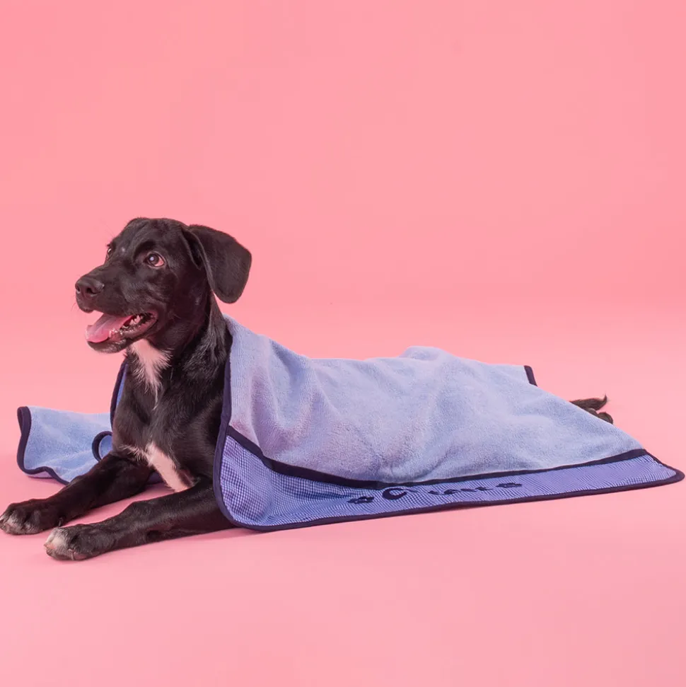 HUFT Cutest Microfibre Towel For Dogs & Cats - Light Blue