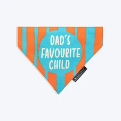 HUFT Dad's Favourite Child Printed Bandana For Dog - Orange