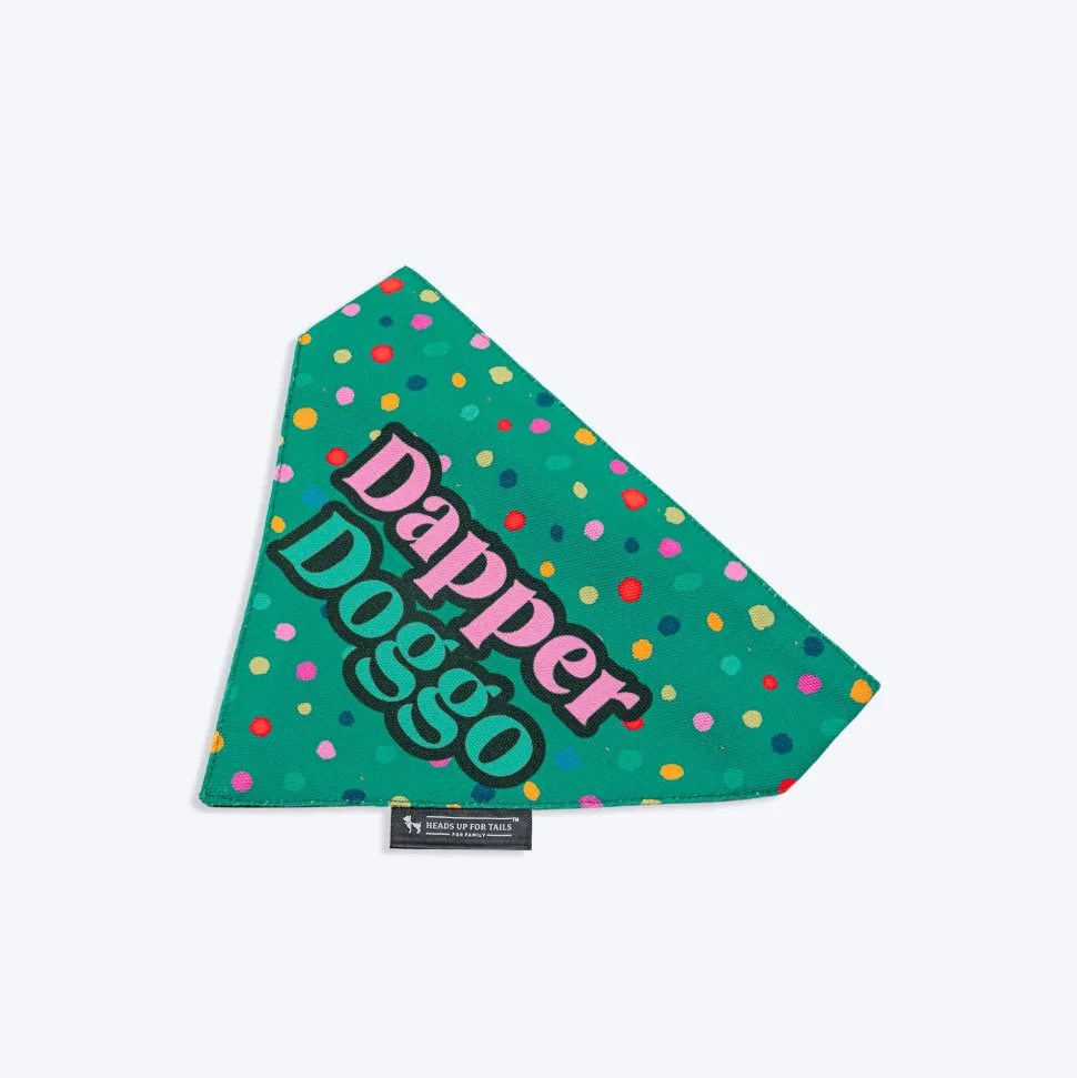 HUFT Dapper Doggo Printed Dog Bandana - Green