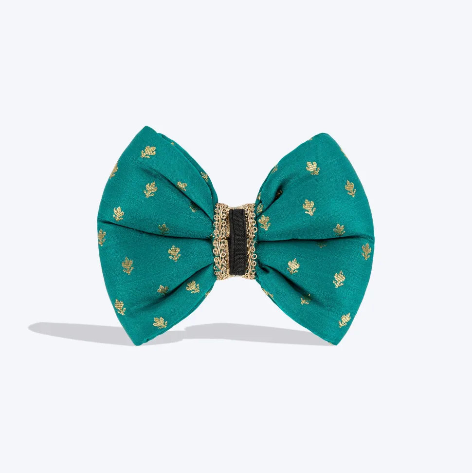 HUFT Desi Dazzle Bow Tie For Dog - Green