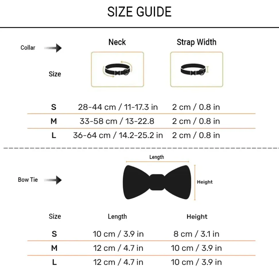 HUFT Desi Dazzle Bow Tie With Strap For Dog - Orange