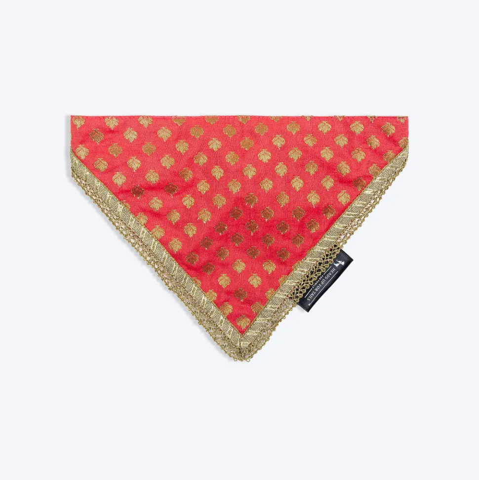 HUFT Desi Regal Bandana For Dog - Coral
