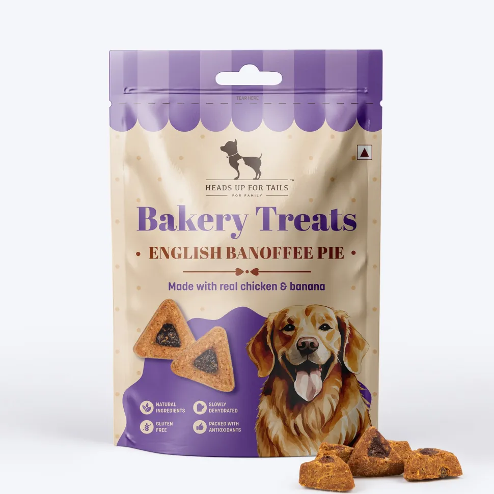 HUFT Dessert English Banoffee Pie Made With Real Chicken & Banana Treat For Dog - 100 gm