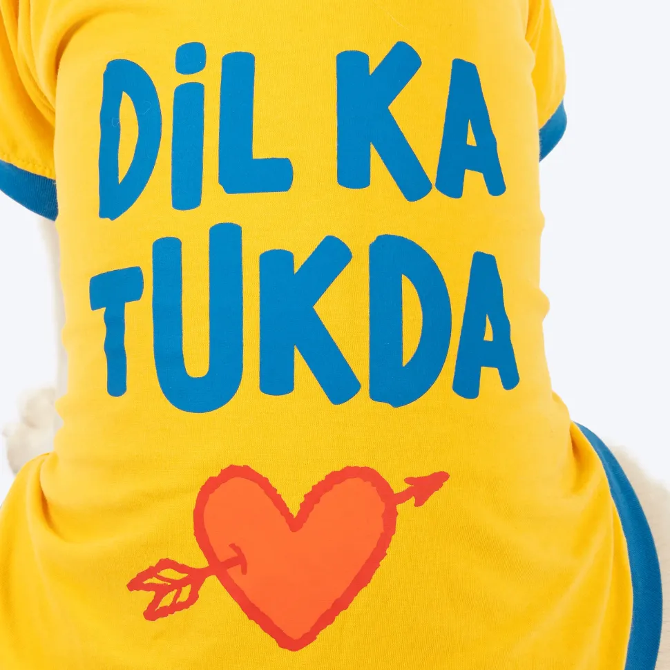 HUFT Dil Ka Tukda Printed T-Shirt For Dog - Yellow