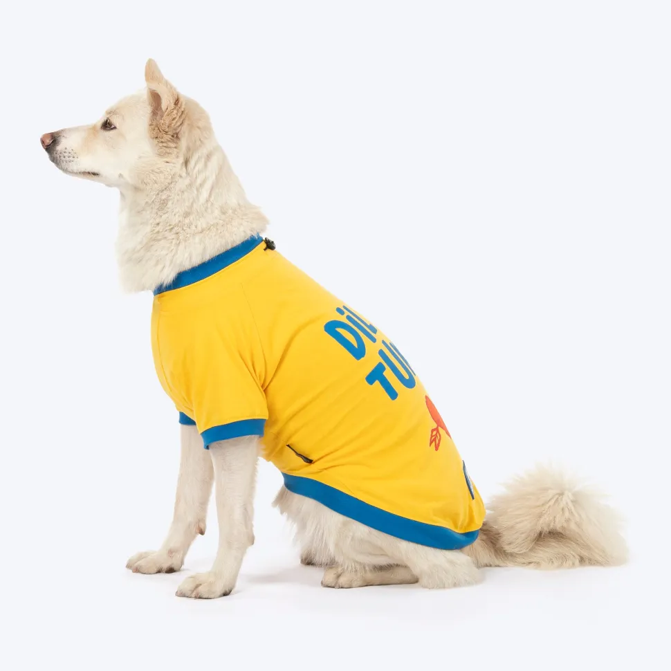 HUFT Dil Ka Tukda Printed T-Shirt For Dog - Yellow