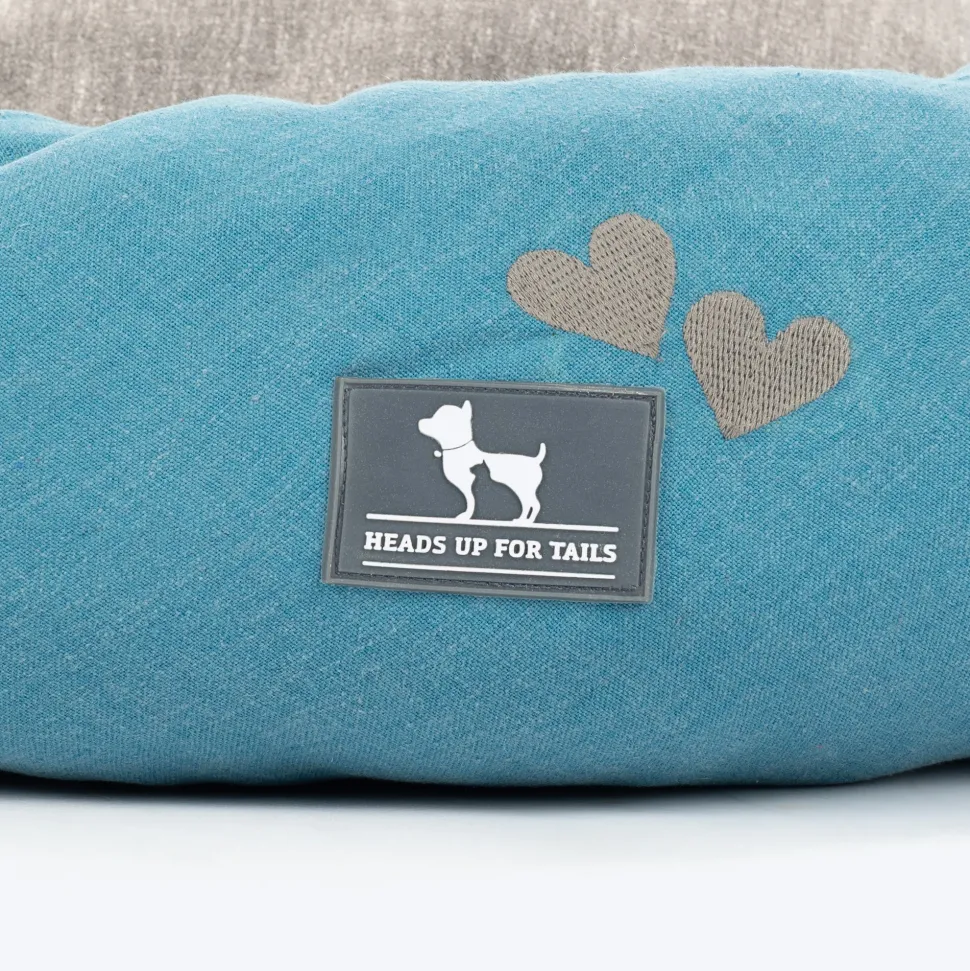 HUFT Dreamy Donut Bed For Cat & Puppy - Teal & Grey