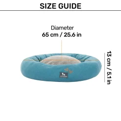 HUFT Dreamy Donut Bed For Cat & Puppy - Teal & Grey