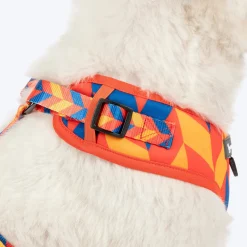 HUFT Dynamic Chevron Adjustable Harness For Dog - Red & Yellow