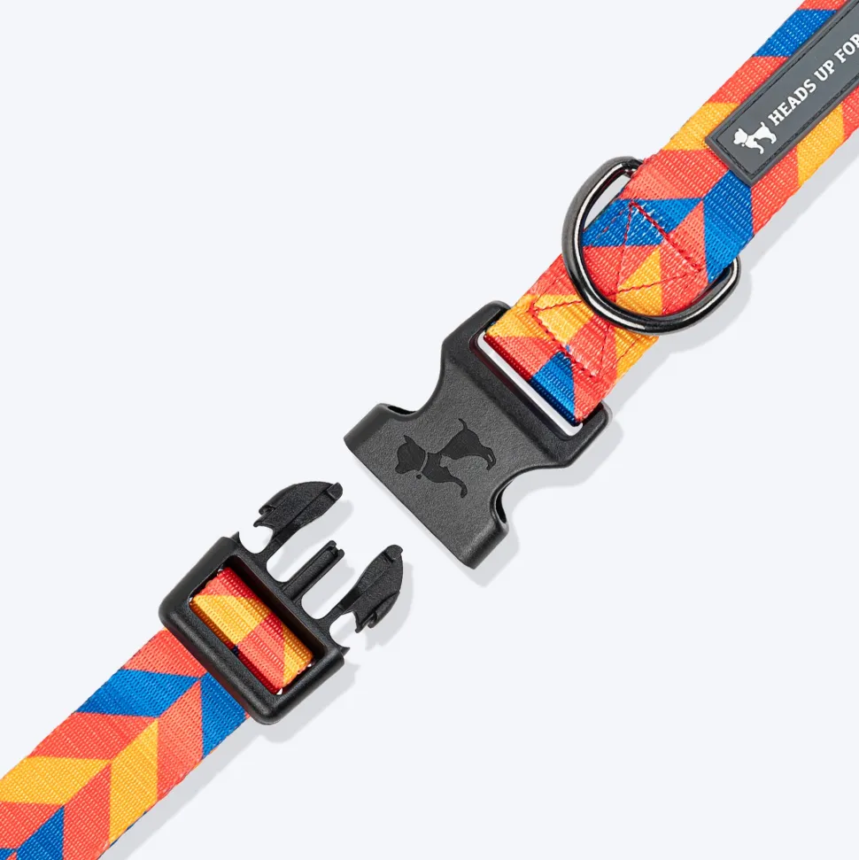 HUFT Dynamic Chevron Collar For Dog - Red & Yellow