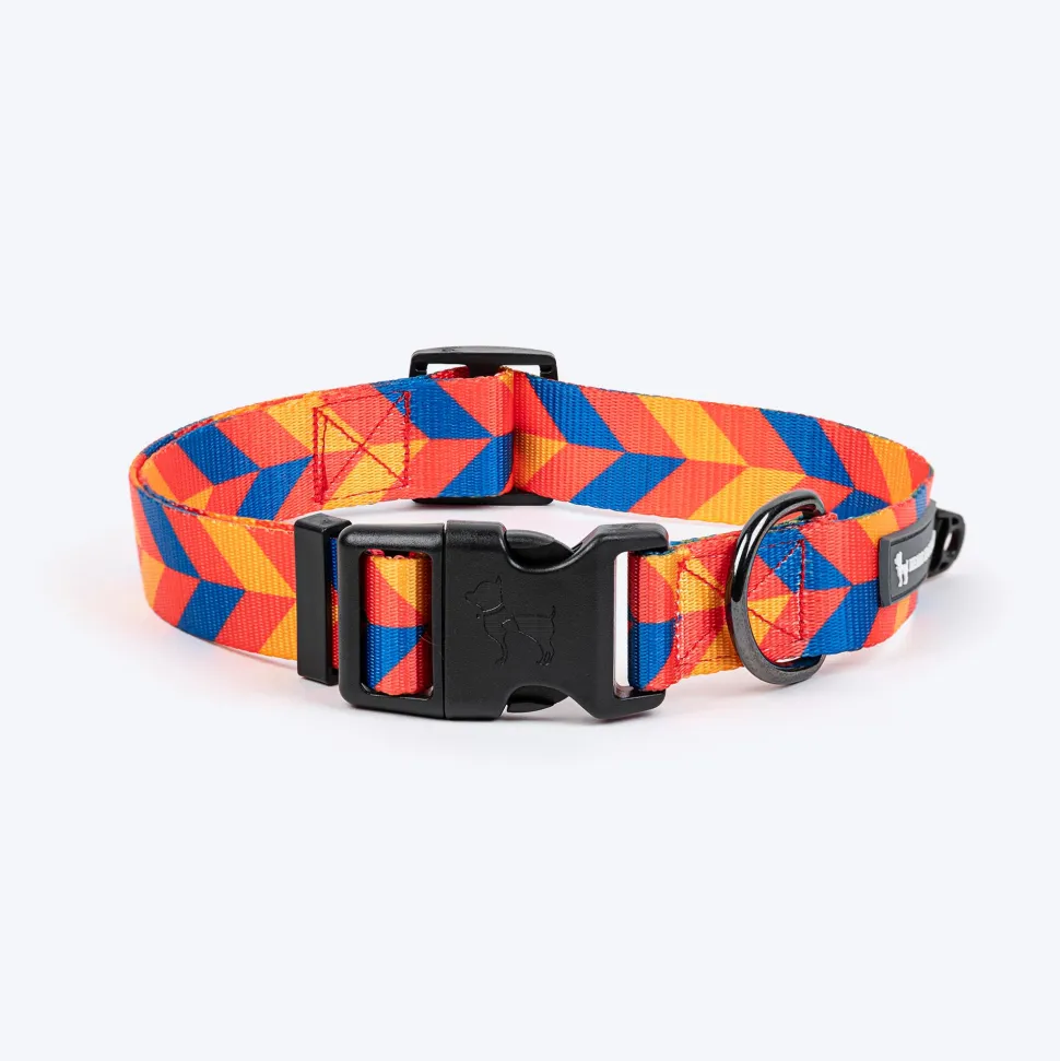 HUFT Dynamic Chevron Collar For Dog - Red & Yellow