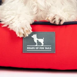 HUFT Ellie Classic Lounger Bed For Dog - Red & Navy