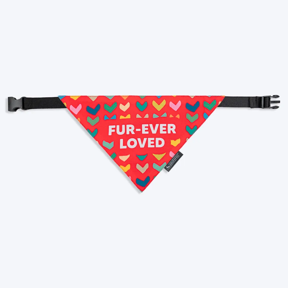 HUFT Fur-ever Loved Printed Dog Bandana - Red