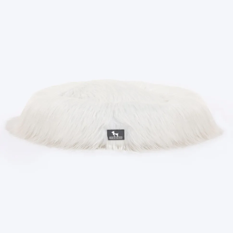 HUFT Furry Bliss Cuddle Bed For Cat & Puppy - White