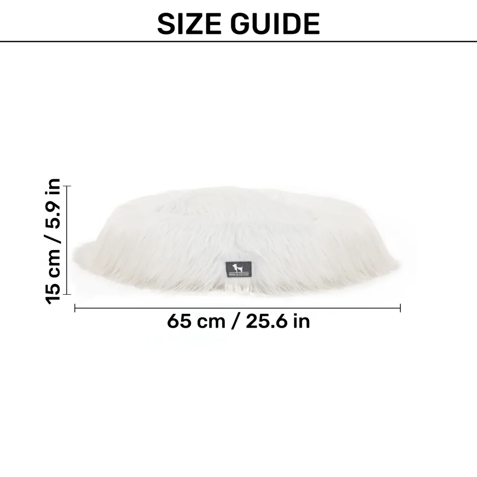 HUFT Furry Bliss Cuddle Bed For Cat & Puppy - White