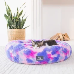 HUFT Furry Bliss Cuddle Bed For Cat & Puppy - Multicolor
