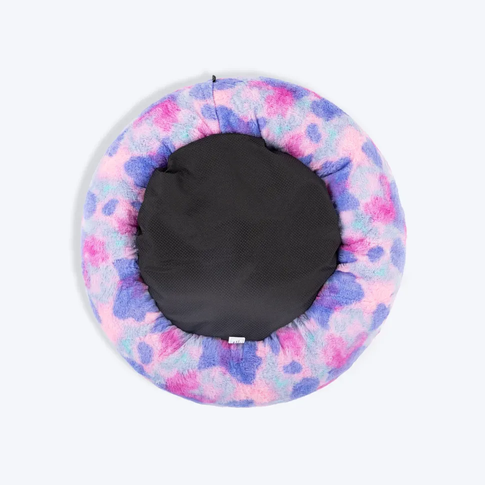HUFT Furry Bliss Cuddle Bed For Cat & Puppy - Multicolor