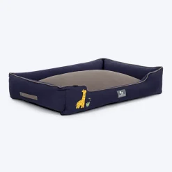 HUFT Giraffe Classic Lounger Bed For Dog - Grey & Navy