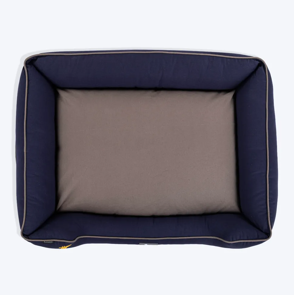HUFT Giraffe Classic Lounger Bed For Dog - Grey & Navy