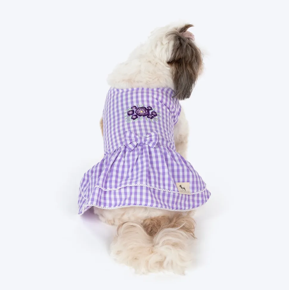 HUFT Go Gingham Dress For Dog - Purple