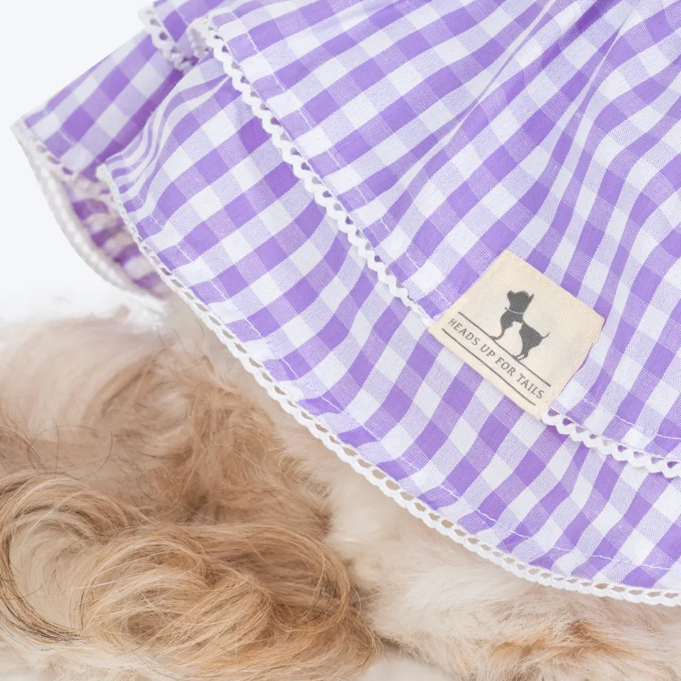 HUFT Go Gingham Dress For Dog - Purple