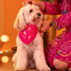 HUFT Gulabi Glow Bandana For Dog - Pink