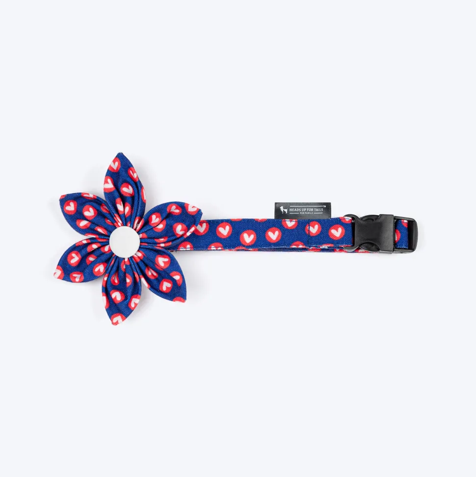 HUFT Heartpop Printed Bow Tie With Strap For Dog - Blue